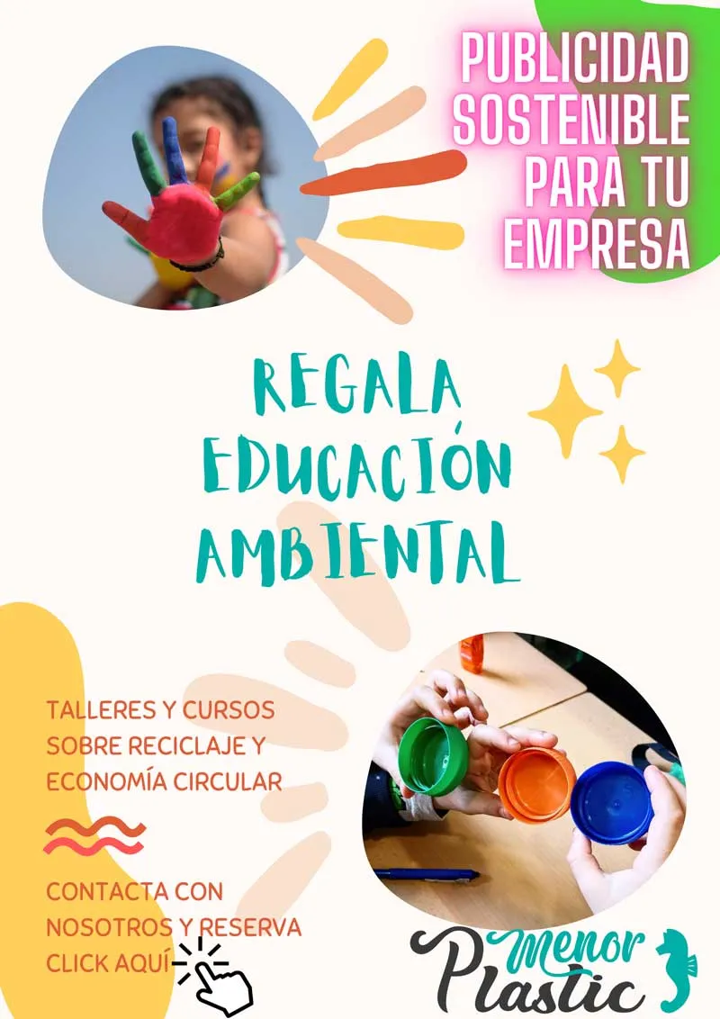 Cartel: regala educación ambiental. Talleres y cursos sobre reciclaje y economía circular
